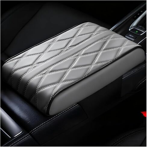 Car Center Console Cover, Nappa Leather & Memory Foam Vehicle Armrest Cushion, Waterproof Automotive Interior Arm Rest Cover Protector Accessories, Universal for SUV Sedan Truck (Black) in Saudi Arabia