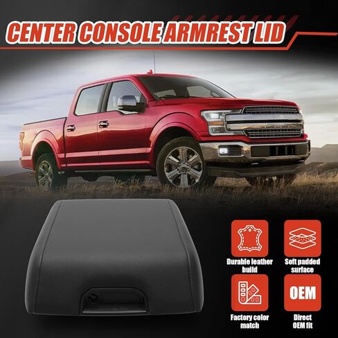مجموعة غطاء وحدة التحكم المركزية من GlobalPrince تناسب F150 XLT 2015-2020 قطعة استبدال مسند ذراع وحدة التحكم الأمامية # GL3Z-1506024-AB استبدال GL3Z-1506024-AB FL3B-1504604-AA (بدون مفصل) in Kuwait