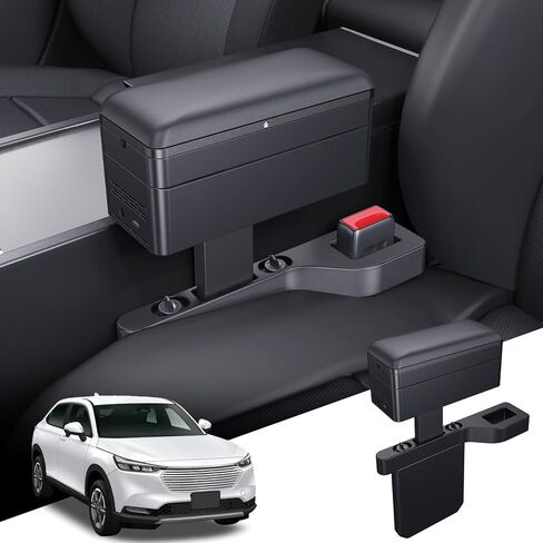for 2-in-1 Car Armrest & Car Seat Gap Filler - Adjustable Sponge Armrest with 9-Level Height - 15W Wireless Charging & 50W Power Dock - Dual-Layer Car Storage Box - Fits Driver & Passenger in Saudi Arabia