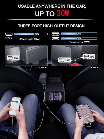 for 2-in-1 Car Armrest & Car Seat Gap Filler - Adjustable Sponge Armrest with 9-Level Height - 15W Wireless Charging & 50W Power Dock - Dual-Layer Car Storage Box - Fits Driver & Passenger in Saudi Arabia