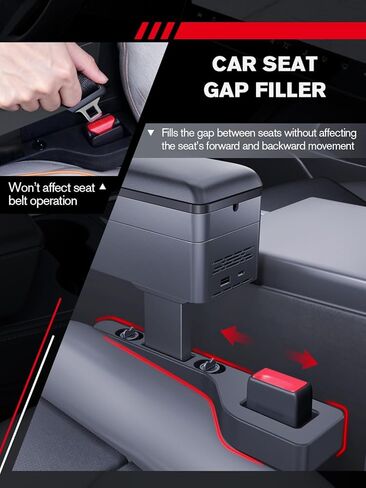for 2-in-1 Car Armrest & Car Seat Gap Filler - Adjustable Sponge Armrest with 9-Level Height - 15W Wireless Charging & 50W Power Dock - Dual-Layer Car Storage Box - Fits Driver & Passenger in Saudi Arabia