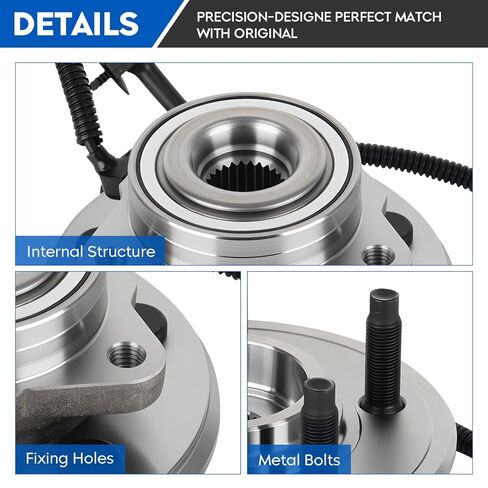 ILONPA 515050 Front Wheel Bearing & Hub Assembly for 2002-2005 Ford Explorer/for 2003-2005 Lincoln Aviator/for 2002-2005 Mercury Mountaineer, 5 Lugs w/ABS Hubs Assemblies 2003 2004, 2PCS in Kuwait