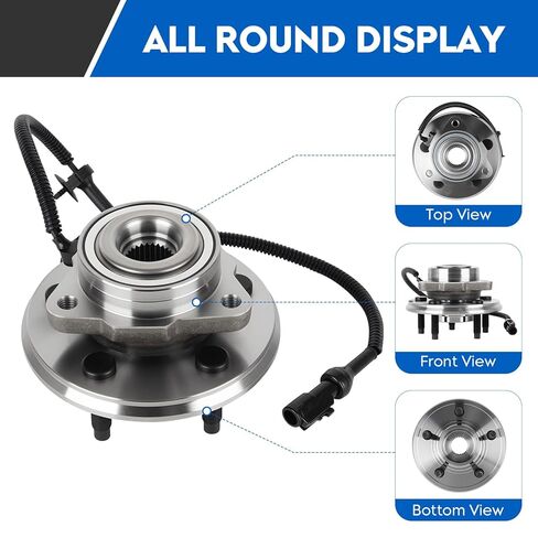 ILONPA 515050 Front Wheel Bearing & Hub Assembly for 2002-2005 Ford Explorer/for 2003-2005 Lincoln Aviator/for 2002-2005 Mercury Mountaineer, 5 Lugs w/ABS Hubs Assemblies 2003 2004, 2PCS in Kuwait