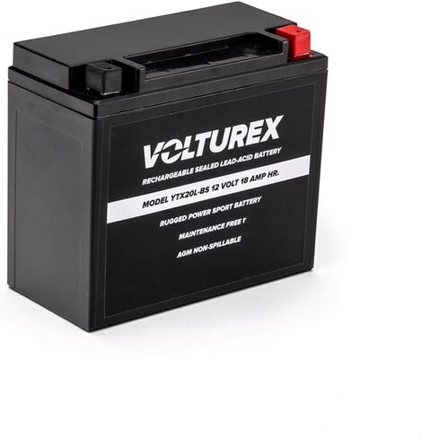 Volturex YTX20L-BS AGM Battery, 12V 18Ah Maintenance-Free Powersports Battery for Motorcycle, ATV, UTV, Jet Ski & Snowmobile, Replacement for ETX20L, YTX20HL-BS in Kuwait
