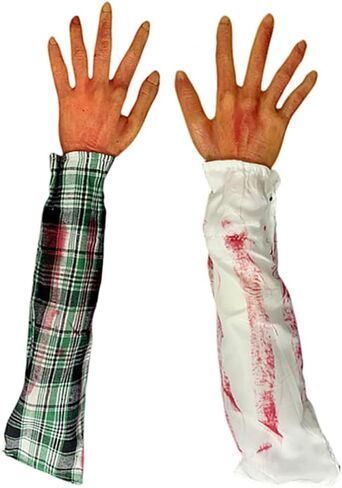 Halloween Blood Hands Decoration Haunted House Scary Fake Broken Severed Hand Body Prank Party Prop in Saudi Arabia
