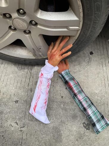 Halloween Blood Hands Decoration Haunted House Scary Fake Broken Severed Hand Body Prank Party Prop in Saudi Arabia