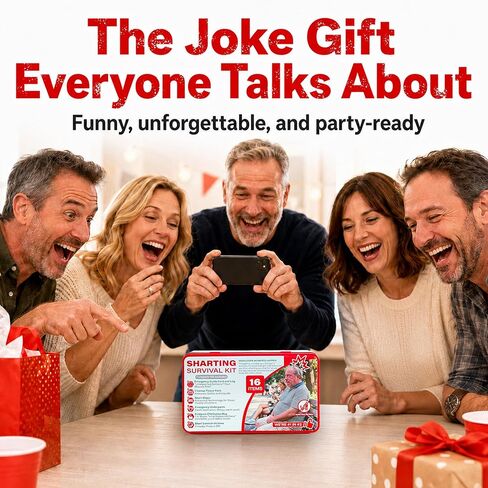 Hawkrown Funny Shart Survival Kit, Funny Gag Kit for Men, Novelty Birthday Gift for Men, Father's Day Prank Gift, Includes Disposable Underpants, Wet Wipes, Reusable Tin in Saudi Arabia