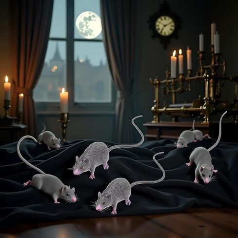 3Pcs Lifelike Fake Mouse Realistic Mice, Spooky Rat, Halloween Prank, Rubber Rat with Long Tail, Creepy April Fool's Day Decorations in Saudi Arabia