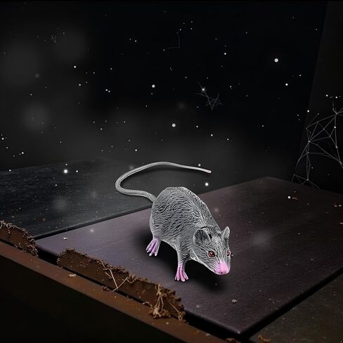 3Pcs Lifelike Fake Mouse Realistic Mice, Spooky Rat, Halloween Prank, Rubber Rat with Long Tail, Creepy April Fool's Day Decorations in Saudi Arabia
