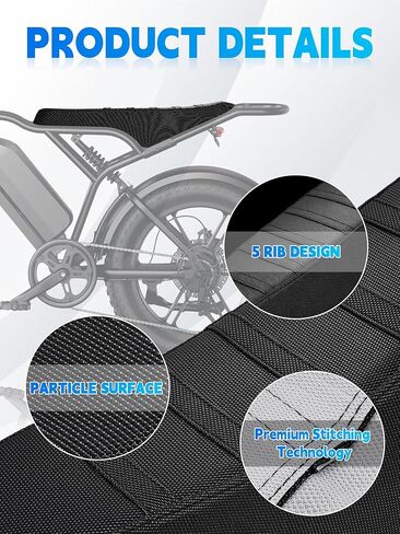 Seat Cover for TST Electric Bike for Adults,Non-Slip PVC Cushion Cover for Ebike E Bike Bicycles E-Bikes TST R002 R002S-Black in Kuwait
