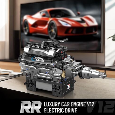 مجموعات لبنات بناء المحرك V12 ، مجموعة طرازات محرك السيارات 10205 التي تعمل ، بناء محرك MINI MODER الخاص بك ، ألعاب هندسة بناء محرك 12 أسطوانة للأطفال/البالغين (733+PCS) in Kuwait