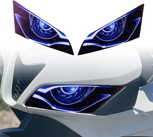 Motorcycle 3D Eye Headlight Sticker Decal for Honda CBR 600RR 2003-2006 Light-Transmitting Self-Adhesive Waterproof Sticker (Blue) in Saudi Arabia