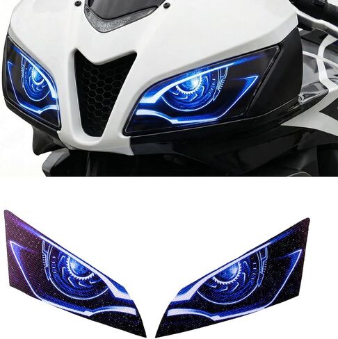 Motorcycle 3D Eye Headlight Sticker Decal for Honda CBR 600RR 2003-2006 Light-Transmitting Self-Adhesive Waterproof Sticker (Blue) in Saudi Arabia