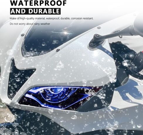 Motorcycle 3D Eye Headlight Sticker Decal for Honda CBR 600RR 2003-2006 Light-Transmitting Self-Adhesive Waterproof Sticker (Blue) in Saudi Arabia
