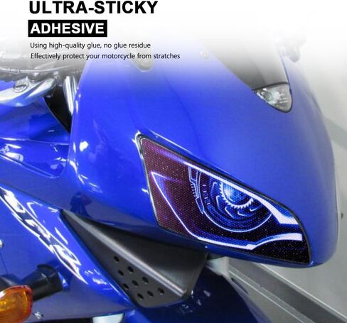 Motorcycle 3D Eye Headlight Sticker Decal for Honda CBR 600RR 2003-2006 Light-Transmitting Self-Adhesive Waterproof Sticker (Blue) in Saudi Arabia