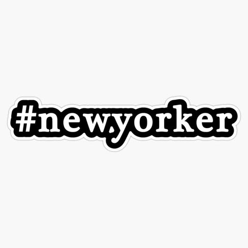 New Yorker - Hashtag - ملصق حائط من الفينيل باللونين الأسود والأبيض للكمبيوتر المحمول مقاس 5 بوصة in Kuwait