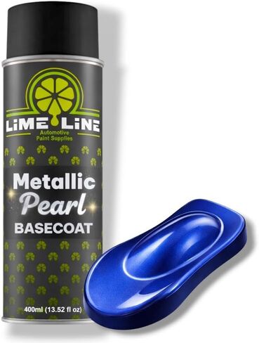 طلاء بخاخ طلاء أساسي من LiME Line Metallic Pearl - نظام طلاء السيارات على مرحلتين - يتطلب الطلاء الأساسي طبقة شفافة - رذاذ طلاء السيارة بنفسك (وردي، طلاء رش + طبقة شفافة 2K) in Kuwait