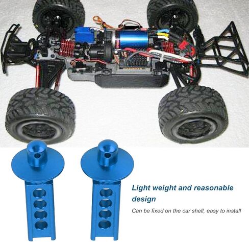 Dilwe 2Pcs RC Car Body Post, Aluminum RC Car Shell Holder Mounts RC Upgrade Parts Accessories, RC Body Mounts for Traxxas Mini E Revo Slash 1:16 3 Colors (Blue) in Saudi Arabia