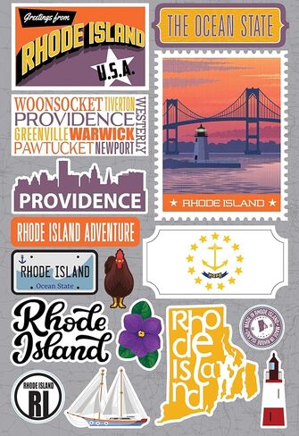 Reminisce Jet Setters 3.0 Rhode Island Dimensional Scrapbook Sticker in Kuwait
