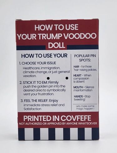Trump Voodoo Doll with 5 Golden Pins, Political Satire Novelty Gag Gift, 8 Inch Entertainment Prop in Saudi Arabia