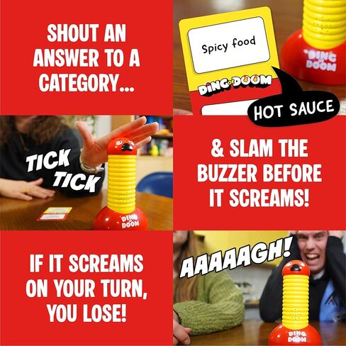 Lucky Egg Ding Or Doom – Fast-Paced Buzzer Party Game for Kids, Teens & Adults – Quick Thinking Category Game with 200 Prompts – Fun Family & Party Game Night Game for 2+ Players (Ages 12+) in Saudi Arabia