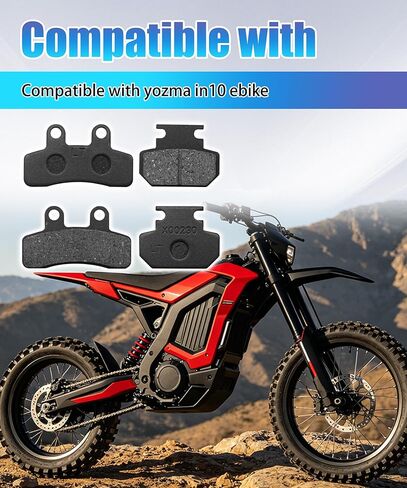 2 Pack Brake Pads Compatible with Yozma IN10 Electric Dirt Bike, Front & Rear Metal Disc Brake Pads, Low Noise Durable Braking System in Saudi Arabia