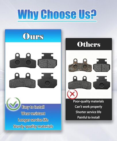 2 Pack Brake Pads Compatible with Yozma IN10 Electric Dirt Bike, Front & Rear Metal Disc Brake Pads, Low Noise Durable Braking System in Saudi Arabia