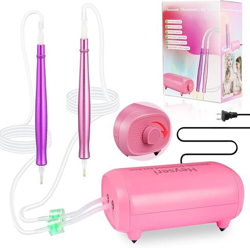 Heyseri Electric Diamond Painting Art Pen with Adjustable Suction, Epainter Vacuum Diamond Painting Pen for Art Accessories Without Wax - Dual Pens Simultaneous Operation, Quiet and Long-Lasting in Saudi Arabia