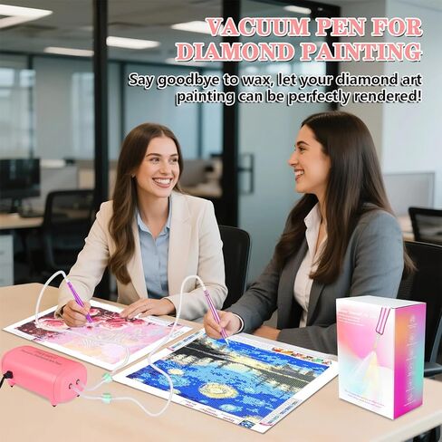 Heyseri Electric Diamond Painting Art Pen with Adjustable Suction, Epainter Vacuum Diamond Painting Pen for Art Accessories Without Wax - Dual Pens Simultaneous Operation, Quiet and Long-Lasting in Saudi Arabia