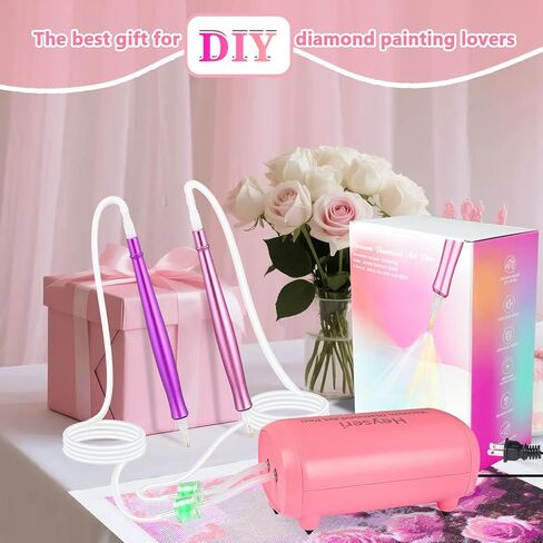 Heyseri Electric Diamond Painting Art Pen with Adjustable Suction, Epainter Vacuum Diamond Painting Pen for Art Accessories Without Wax - Dual Pens Simultaneous Operation, Quiet and Long-Lasting in Saudi Arabia
