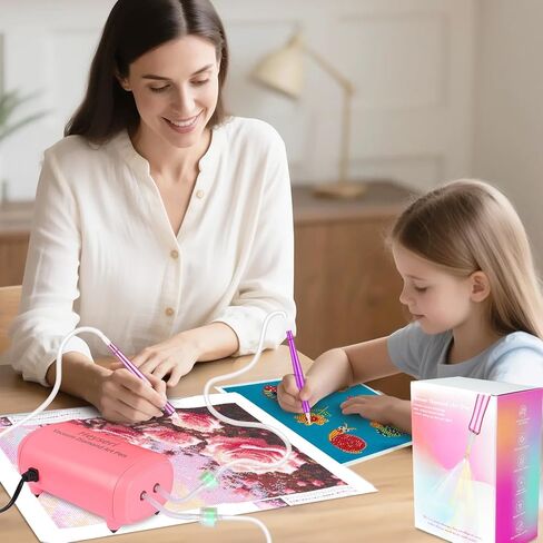 Heyseri Electric Diamond Painting Art Pen with Adjustable Suction, Epainter Vacuum Diamond Painting Pen for Art Accessories Without Wax - Dual Pens Simultaneous Operation, Quiet and Long-Lasting in Saudi Arabia