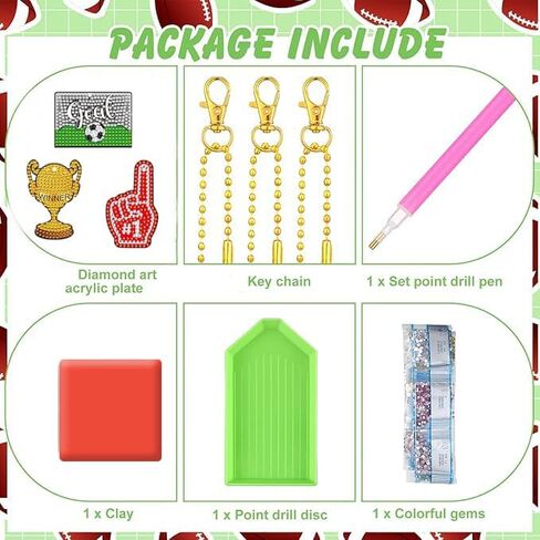 12 Pcs Sport Balls 5D DIY Diamond Art Painting Keychains Kits for Adult Beginners. Double Sided Hanging Sport Balls Keychains and Ornaments for Decoration Gifts (key04) in Kuwait