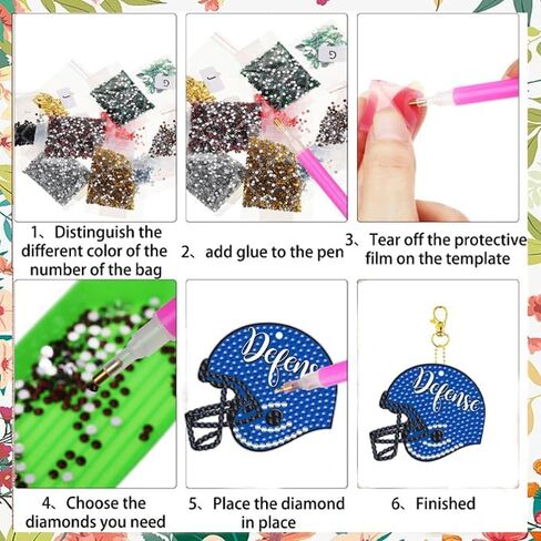 12 Pcs Sport Balls 5D DIY Diamond Art Painting Keychains Kits for Adult Beginners. Double Sided Hanging Sport Balls Keychains and Ornaments for Decoration Gifts (key04) in Kuwait