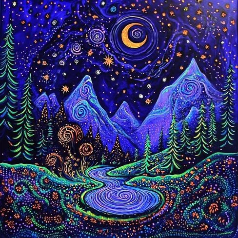 NWQZBYHT Starry Sky 5D Diamond Painting Kits for Adults,Starry Night Diamond Art Kits for Adults,Round Full Drill Diamond Dots DIY Gem Painting for Beginner Picture Crafts Home Decor 13.78x13.78 Inch in Saudi Arabia