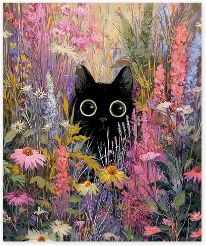 Qykwz Coquette Trendy Black Cat Diamond Painting Kits for Adults, Cat Lover Gifts, Funky Pink Sunglasses Kitty Diamond Art Kits, DIY Full Drill Gem Art Kit for Home Wall Decor,10x11.8 Inch in Saudi Arabia