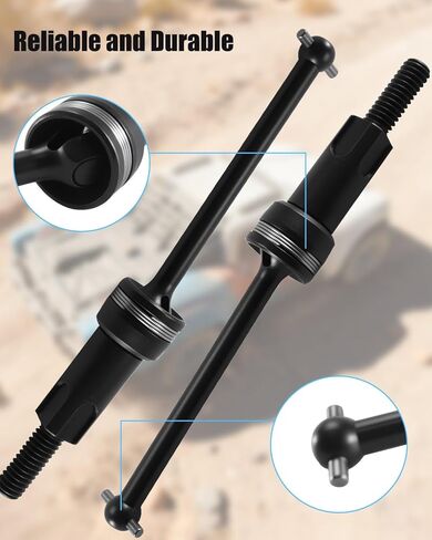 2 Pcs #45 Steel CVD Driveshaft Front and Rear Drive Shafts Set Fit for Arrma Mojave Grom 4X4 Brushed RC 1/16 Replace ARA311227 ARA311229 in Saudi Arabia