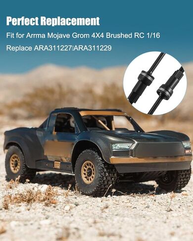 2 Pcs #45 Steel CVD Driveshaft Front and Rear Drive Shafts Set Fit for Arrma Mojave Grom 4X4 Brushed RC 1/16 Replace ARA311227 ARA311229 in Saudi Arabia