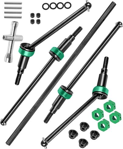 RC #45 Steel Drive Shaft/Center Slider Driveshaft for 1/16 MINI KRATON 3S DSC 4X4 RTR(ARA2508,ARA2508S),Upgrade Parts Front Rear Axle Center Slider CVD with Hex Hops Up,Black-Green in Kuwait
