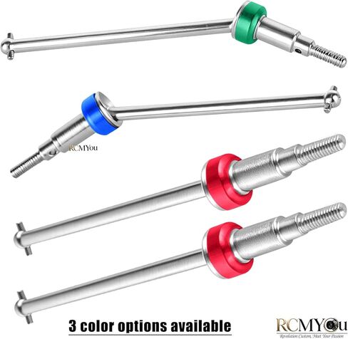RC Upgrade Parts Center Slider Driveshaft&CVD for (ARA2508,ARA2508S) 1/16 MINI KRATON 3S DSC 4X4 RTR, Front Rear #45 Steel Drive Shaft Axle Center Slider CVD with Hex Hops Up,Silver-Green in Kuwait