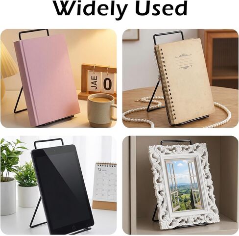 10 PCS Metal Book Stand, 9.17 Inch Adjustable Plate Display Stand Bulk Foldable Black Metal Easels Portable Stands for Books, Photo Frames, Vinyl Records, Paintings and Handicrafts-Black in Saudi Arabia
