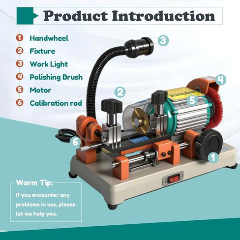Cutting Machine Duplicator,Horizontal Duplicating Machine 2AS with Brush, Cutting Equipment, Hardware Processing Tool for Commercial Use 110V in Kuwait