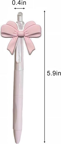 cute pink ballpoint bow pens for girls, aesthetic kawaii retractable pens sets for gift, soft grip pen office smooth writing school supplies, coquette party favors stuff for desk accessories (10 pcs ) in Saudi Arabia