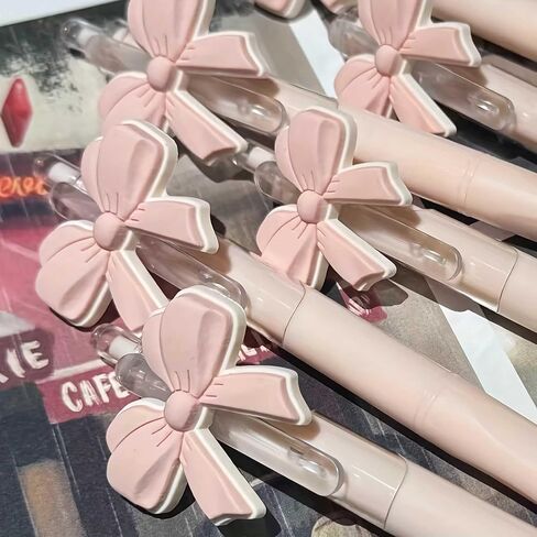 cute pink ballpoint bow pens for girls, aesthetic kawaii retractable pens sets for gift, soft grip pen office smooth writing school supplies, coquette party favors stuff for desk accessories (10 pcs ) in Saudi Arabia