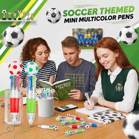 24 Pcs Soccer Party Favor Sport Pen, 4-in-1 Multicolor 0. 5mm Ballpoint Pens for Soccer Themed Party Goodie Bag Stuffers Kids Birthday Gifts Teacher Supplies, Bulk in Kuwait