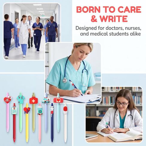 ceiba tree Nurse Pens Cute Funny Black Ink Writing Nursing Pens Nurses Week Gifts for Doctors Medical Healthcare Clinic Worker Appreciation School Supplies in Kuwait