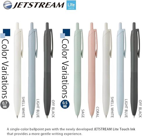 Uni Jetstream Single Ballpoint Pen, Equipped with 0.5mm Lite Touch Ink (Black), Forest Blue, SXNLS05.39, Set of 10 in Kuwait