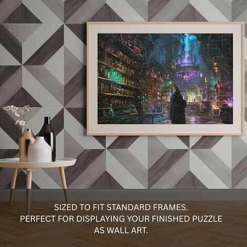 Wizard’s Library Jigsaw Puzzle 1000 Pieces for Adults - Enchanted Library and Spellbook Fantasy Art Gift for Magic Lovers - 1000pc Horizontal Puzzles (50x70cm / 19.685"x27.559") in Saudi Arabia