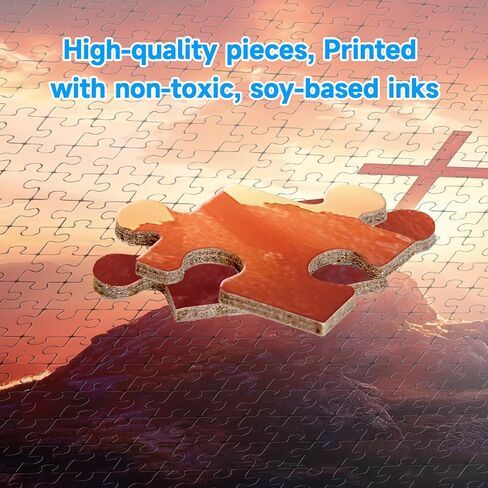 Adults Beautiful Christian Cross on The Mountaintop Sunrise Scene Jigsaw Puzzles with Faith Message Inspirational Religious Puzzle Hard Challenging Family Puzzle with Letter on Back (27.6"X19.7") in Saudi Arabia