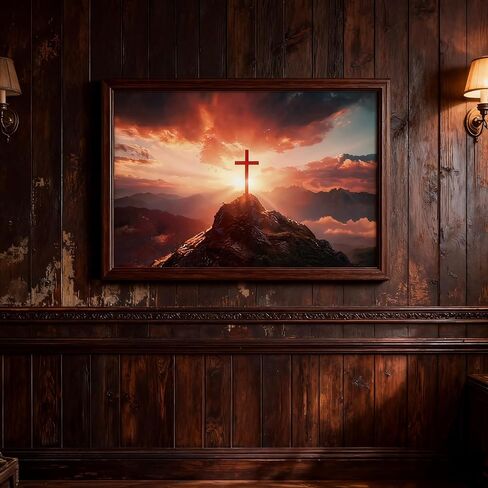Adults Beautiful Christian Cross on The Mountaintop Sunrise Scene Jigsaw Puzzles with Faith Message Inspirational Religious Puzzle Hard Challenging Family Puzzle with Letter on Back (27.6"X19.7") in Saudi Arabia