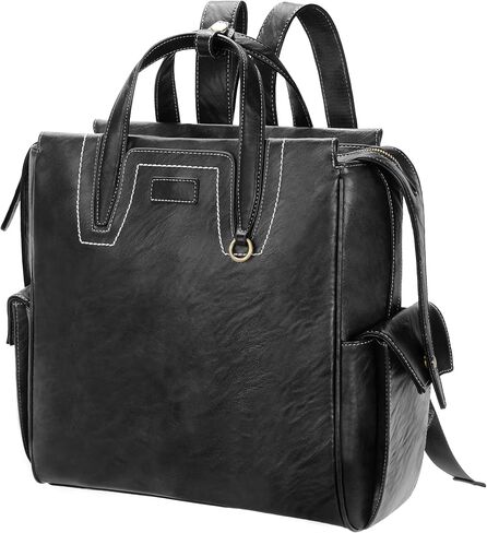 GOWIN Leather Laptop Backpack Briefcase Bag for Men Leather Messenger Bag for Travel and Office Shoulder Bag (Brown) in Kuwait